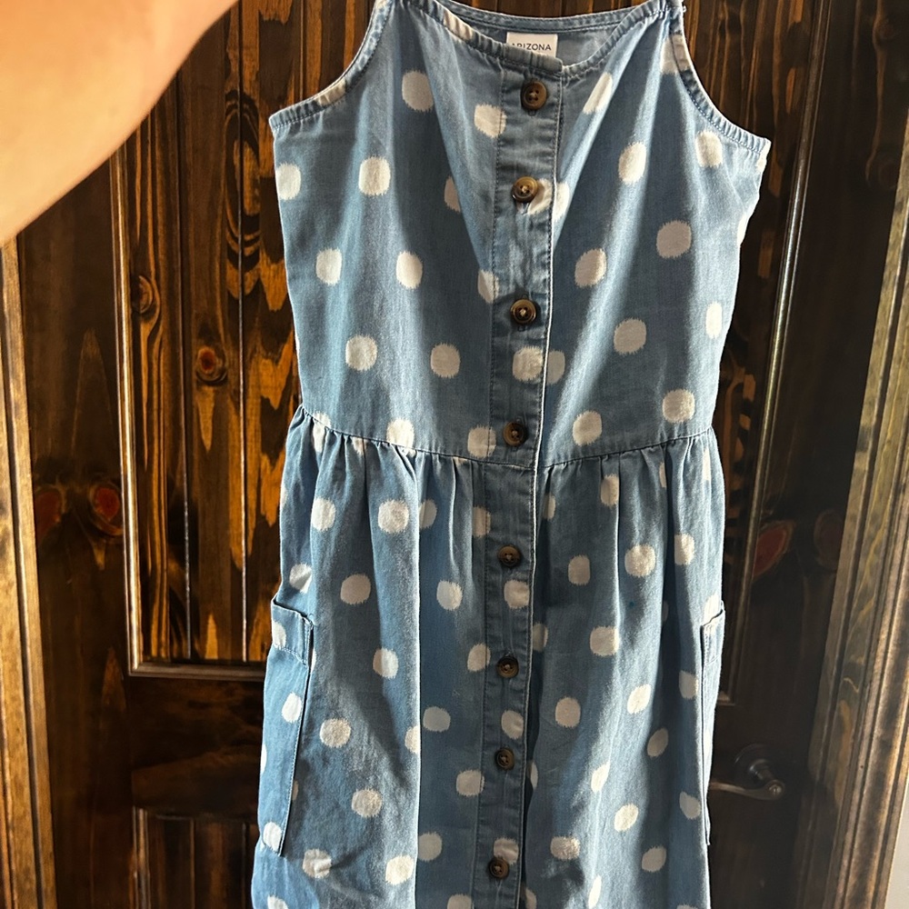 Arizona Jean Company Blue and White Polka Dot Dress